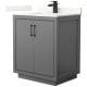 A thumbnail of the Wyndham Collection WCF111130S-QTZ-UNSMXX Dark Gray / Giotto Quartz Top / Matte Black Hardware