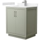 A thumbnail of the Wyndham Collection WCF1111-30S-VCA-MXX Light Green / Carrara Cultured Marble Top / Brushed Nickel Hardware