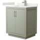 A thumbnail of the Wyndham Collection WCF111130S-QTZ-UNSMXX Light Green / White Quartz Top / Brushed Nickel Hardware