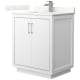 A thumbnail of the Wyndham Collection WCF111130S-QTZ-UNSMXX White / Giotto Quartz Top / Brushed Nickel Hardware