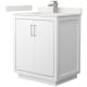 A thumbnail of the Wyndham Collection WCF111130S-QTZ-UNSMXX White / White Quartz Top / Brushed Nickel Hardware