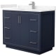 A thumbnail of the Wyndham Collection WCF1111-42S-VCA-MXX Dark Blue / Carrara Cultured Marble Top / Brushed Nickel Hardware