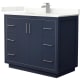 A thumbnail of the Wyndham Collection WCF111142S-QTZ-UNSMXX Dark Blue / Giotto Quartz Top / Brushed Nickel Hardware
