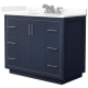 A thumbnail of the Wyndham Collection WCF111142S-QTZ-US3MXX Dark Blue / Giotto Quartz Top / Brushed Nickel Hardware