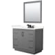 A thumbnail of the Wyndham Collection WCF111142S-QTZ-US3M34 Dark Gray / Giotto Quartz Top / Matte Black Hardware