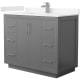 A thumbnail of the Wyndham Collection WCF1111-42S-VCA-MXX Dark Gray / Carrara Cultured Marble Top / Brushed Nickel Hardware