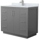 A thumbnail of the Wyndham Collection WCF1111-42S-NAT-MXX Dark Gray / Brushed Nickel Hardware