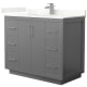 A thumbnail of the Wyndham Collection WCF111142S-QTZ-UNSMXX Dark Gray / Giotto Quartz Top / Brushed Nickel Hardware