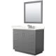 A thumbnail of the Wyndham Collection WCF111142S-QTZ-US3M34 Dark Gray / Giotto Quartz Top / Brushed Nickel Hardware