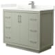 A thumbnail of the Wyndham Collection WCF111142S-QTZ-UNSMXX Light Green / Giotto Quartz Top / Brushed Nickel Hardware