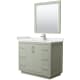A thumbnail of the Wyndham Collection WCF111142S-QTZ-UNSM34 Light Green / White Quartz Top / Brushed Nickel Hardware