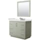 A thumbnail of the Wyndham Collection WCF111142S-QTZ-US3M34 Light Green / White Quartz Top / Brushed Nickel Hardware