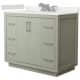 A thumbnail of the Wyndham Collection WCF111142S-QTZ-US3MXX Light Green / White Quartz Top / Brushed Nickel Hardware