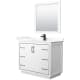 A thumbnail of the Wyndham Collection WCF111142S-QTZ-UNSM34 White / Giotto Quartz Top / Matte Black Hardware