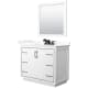 A thumbnail of the Wyndham Collection WCF111142S-QTZ-US3M34 White / Giotto Quartz Top / Matte Black Hardware