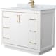 A thumbnail of the Wyndham Collection WCF1111-42S-NAT-MXX White / Satin Bronze Hardware