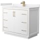 A thumbnail of the Wyndham Collection WCF1111-42S-VCA-MXX White / White Cultured Marble Top / Satin Bronze Hardware
