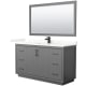 A thumbnail of the Wyndham Collection WCF111160S-QTZ-UNSM58 Dark Gray / Giotto Quartz Top / Matte Black Hardware