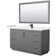 A thumbnail of the Wyndham Collection WCF111160S-QTZ-UNSM58 Dark Gray / White Quartz Top / Matte Black Hardware