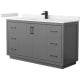 A thumbnail of the Wyndham Collection WCF111160S-QTZ-UNSMXX Dark Gray / White Quartz Top / Matte Black Hardware