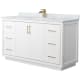 A thumbnail of the Wyndham Collection WCF1111-60S-NAT-MXX White / Satin Bronze Hardware