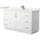 A thumbnail of the Wyndham Collection WCF111160S-QTZ-UNSMXX White / White Quartz Top / Satin Bronze Hardware