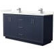 A thumbnail of the Wyndham Collection WCF111166D-QTZ-UNSMXX Dark Blue / Giotto Quartz Top / Brushed Nickel Hardware