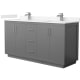 A thumbnail of the Wyndham Collection WCF1111-66D-VCA-MXX Dark Gray / Carrara Cultured Marble Top / Brushed Nickel Hardware