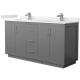 A thumbnail of the Wyndham Collection WCF111166D-QTZ-UNSMXX Dark Gray / White Quartz Top / Brushed Nickel Hardware