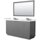 A thumbnail of the Wyndham Collection WCF111166D-QTZ-US3M58 Dark Gray / White Quartz Top / Brushed Nickel Hardware