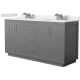 A thumbnail of the Wyndham Collection WCF111166D-QTZ-US3MXX Dark Gray / White Quartz Top / Brushed Nickel Hardware