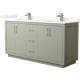 A thumbnail of the Wyndham Collection WCF111166D-QTZ-UNSMXX Light Green / Giotto Quartz Top / Brushed Nickel Hardware