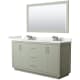 A thumbnail of the Wyndham Collection WCF111166D-QTZ-US3M58 Light Green / White Quartz Top / Brushed Nickel Hardware