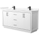 A thumbnail of the Wyndham Collection WCF1111-66D-VCA-MXX White / Carrara Cultured Marble Top / Matte Black Hardware