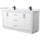 A thumbnail of the Wyndham Collection WCF1111-66D-VCA-MXX White / White Cultured Marble Top / Matte Black Hardware