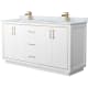 A thumbnail of the Wyndham Collection WCF1111-66D-NAT-MXX White / Satin Bronze Hardware