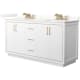 A thumbnail of the Wyndham Collection WCF111166D-QTZ-US3MXX White / Giotto Quartz Top / Satin Bronze Hardware