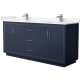 A thumbnail of the Wyndham Collection WCF1111-72D-VCA-MXX Dark Blue / Carrara Cultured Marble Top / Brushed Nickel Hardware