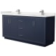 A thumbnail of the Wyndham Collection WCF111172D-QTZ-UNSMXX Dark Blue / White Quartz Top / Brushed Nickel Hardware