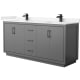 A thumbnail of the Wyndham Collection WCF1111-72D-VCA-MXX Dark Gray / Carrara Cultured Marble Top / Matte Black Hardware