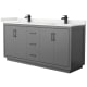 A thumbnail of the Wyndham Collection WCF111172D-QTZ-UNSMXX Dark Gray / White Quartz Top / Matte Black Hardware