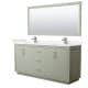 A thumbnail of the Wyndham Collection WCF1111-72D-VCA-M70 Light Green / Carrara Cultured Marble Top / Brushed Nickel Hardware