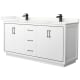 A thumbnail of the Wyndham Collection WCF111172D-QTZ-UNSMXX White / Giotto Quartz Top / Matte Black Hardware