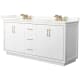 A thumbnail of the Wyndham Collection WCF111172D-QTZ-US3MXX White / Giotto Quartz Top / Satin Bronze Hardware