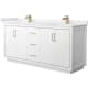 A thumbnail of the Wyndham Collection WCF1111-72D-VCA-MXX White / White Cultured Marble Top / Satin Bronze Hardware