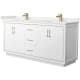 A thumbnail of the Wyndham Collection WCF111172D-QTZ-UNSMXX White / White Quartz Top / Satin Bronze Hardware