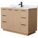 A thumbnail of the Wyndham Collection WCF282848S-NAT-UNSMXX Light Straw / White Carrara Marble Top / Matte Black Hardware