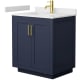 A thumbnail of the Wyndham Collection WCF2929-30S-VCA-MXX Dark Blue / White Cultured Marble Top / Brushed Gold Hardware