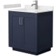 A thumbnail of the Wyndham Collection WCF2929-30S-VCA-MXX Dark Blue / Carrara Cultured Marble Top / Brushed Nickel Hardware