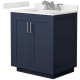 A thumbnail of the Wyndham Collection WCF292930S-QTZ-US3MXX Dark Blue / White Quartz Top / Brushed Nickel Hardware